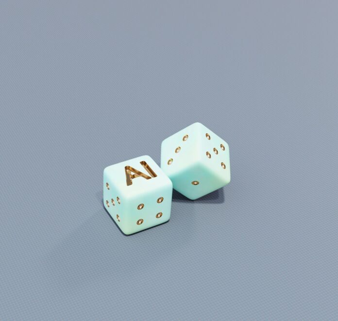 Photo by Galina Nelyubova Two dice with ai letters and dots